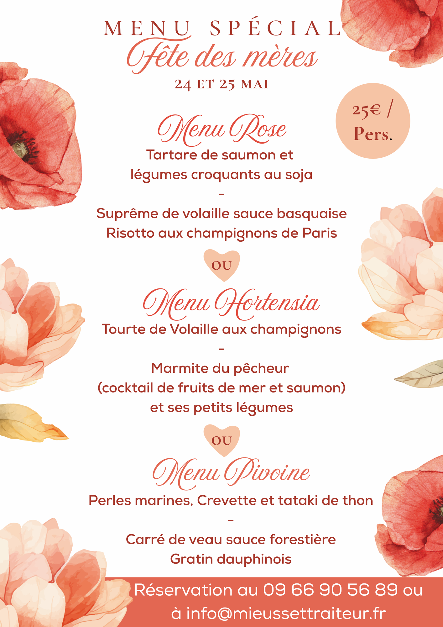 Menu Fête des M&egraves; 2025