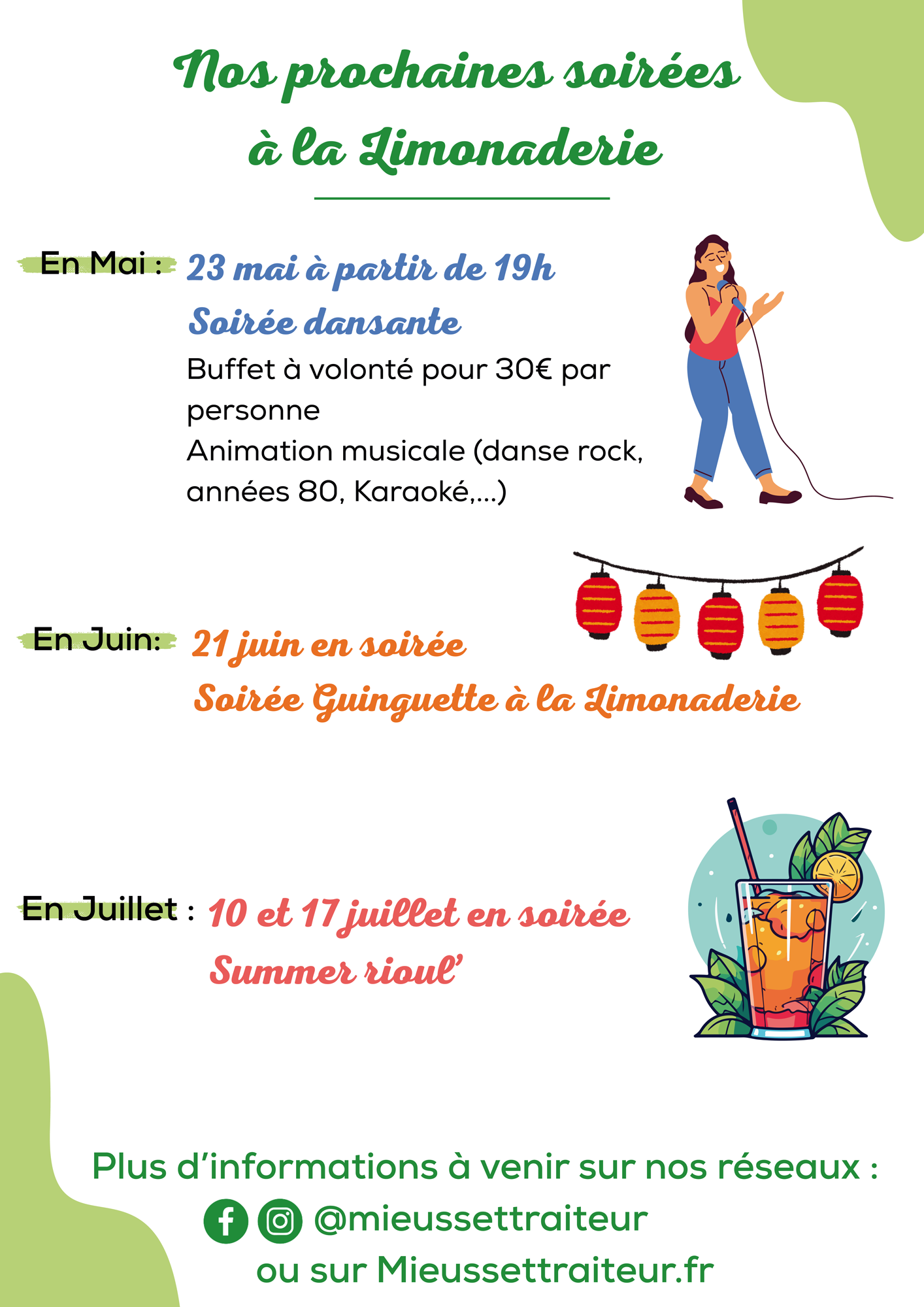 Les prochaines soirées à la Limonaderie