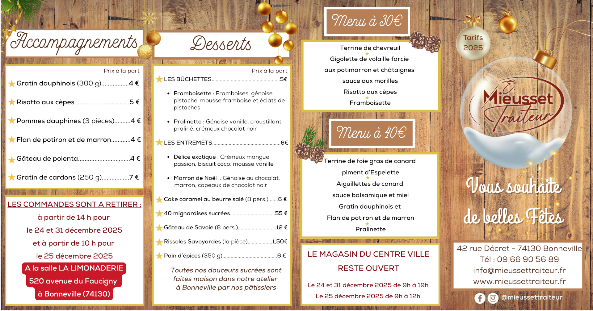 Menu Fêtes 2025 page 1